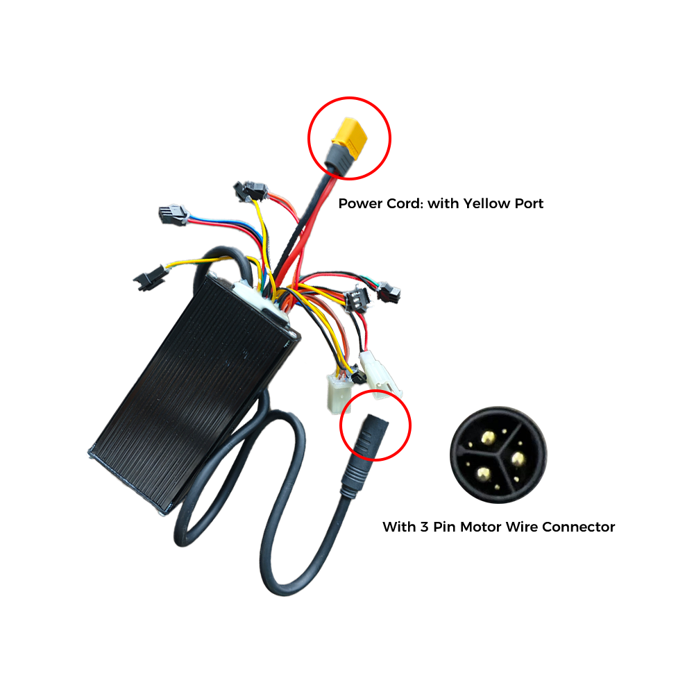 With 3 Pin Motor Wire Connector and Yellow Power Port